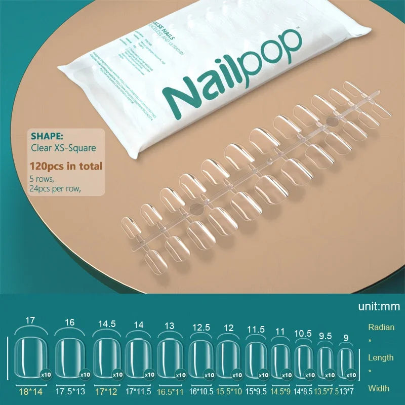 Nailpop 20g Soft Fake Nail Tips Gel Glue Polish Soak Off UV LED Nail Art Gel Short False Nail Extension Function Adhesive Gel