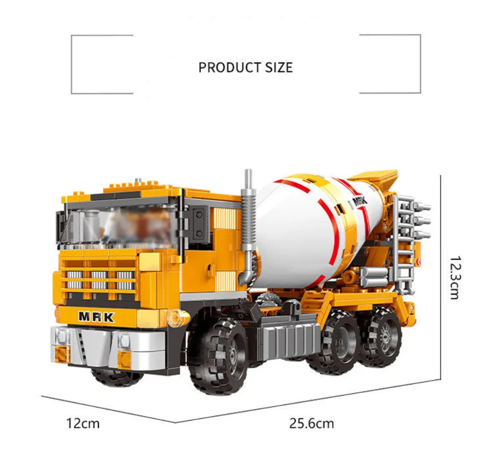 City technical MOC WheelLoader Car Heavy Mining Truck Crane Building Blocks DIY Engineering Excavator Bricks Toy For Children