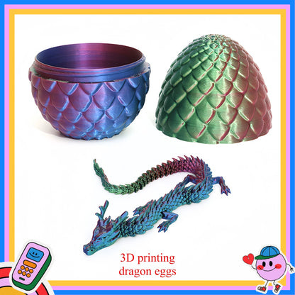 3D Printed Dragon Eggs, Containing Little Dragons, Easter 3D Movable Eggs, Stress-Relieving Toys, Surprise Printed Animal Toys