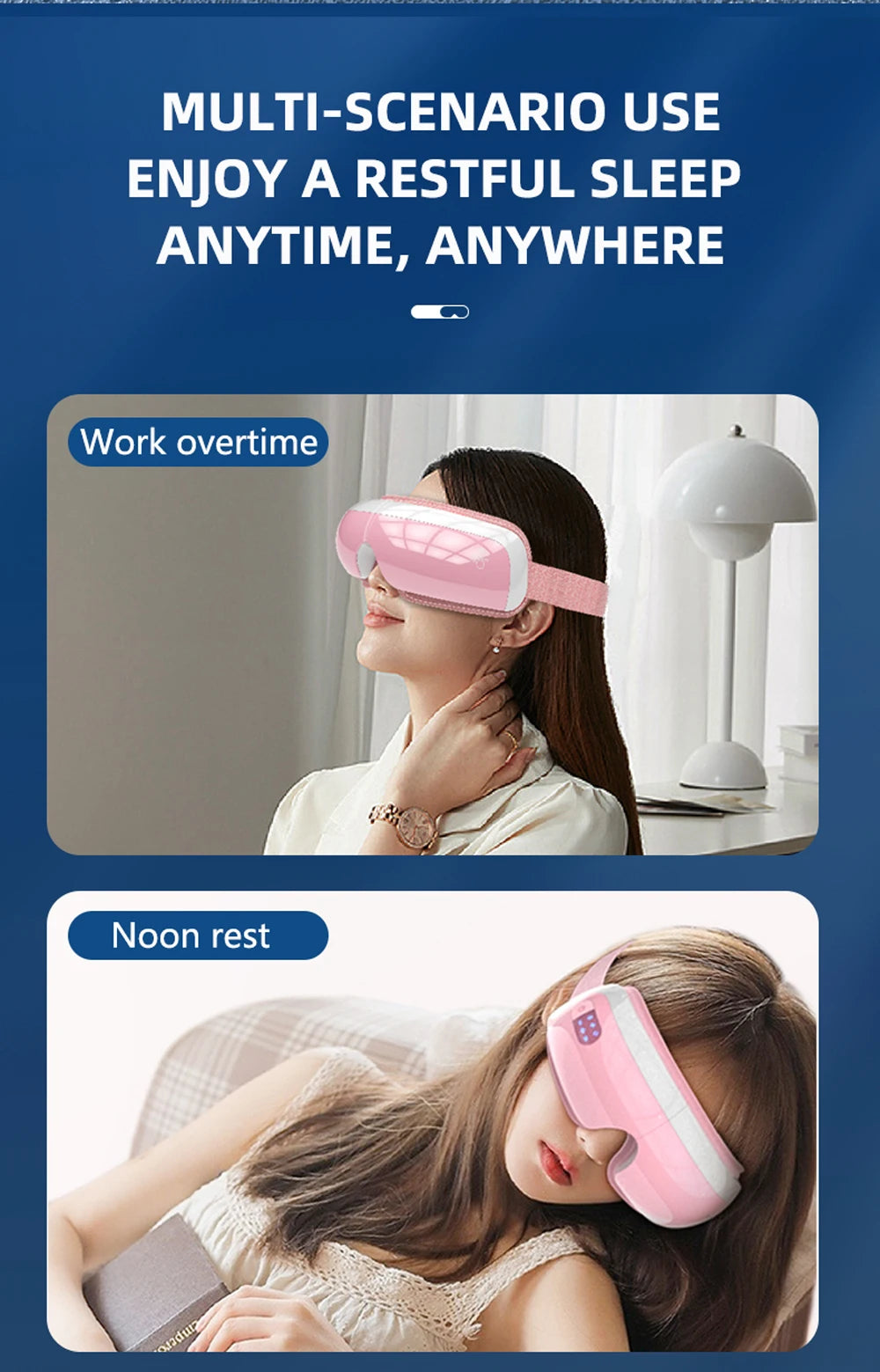 Electric Eye Massager 4D Music Hot Compress Air Bag Pressure Vibration Massage Eye Care Instrument Relief Fatigue Improve Sleep