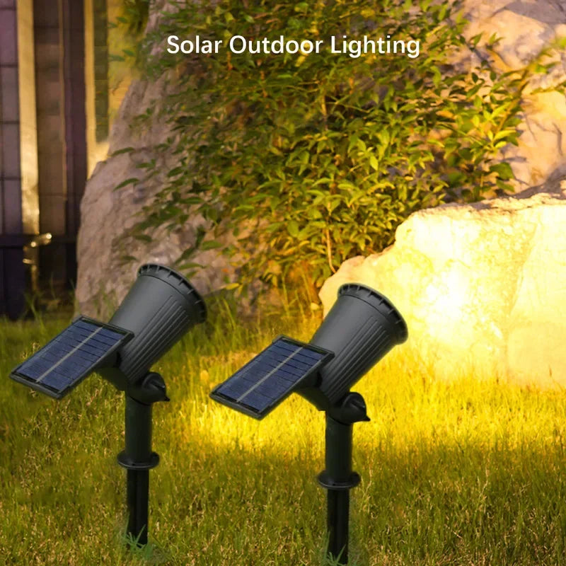 9 LEDs Solar Spotlights, Outdoor IP65 Waterproof, Spot Lights, Brightness Adjustable for Garden Backyard Driveway Patio Decor