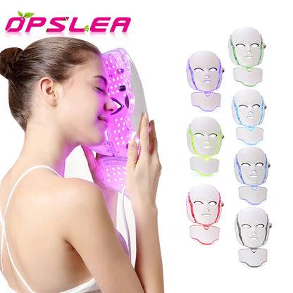 7 Colors LED Face Neck Mask  Whitening  Anti-Wrinkle LED Skin Care Anti Acne Removal Mask Face Mask Beauty SPA Wrinkle Remover