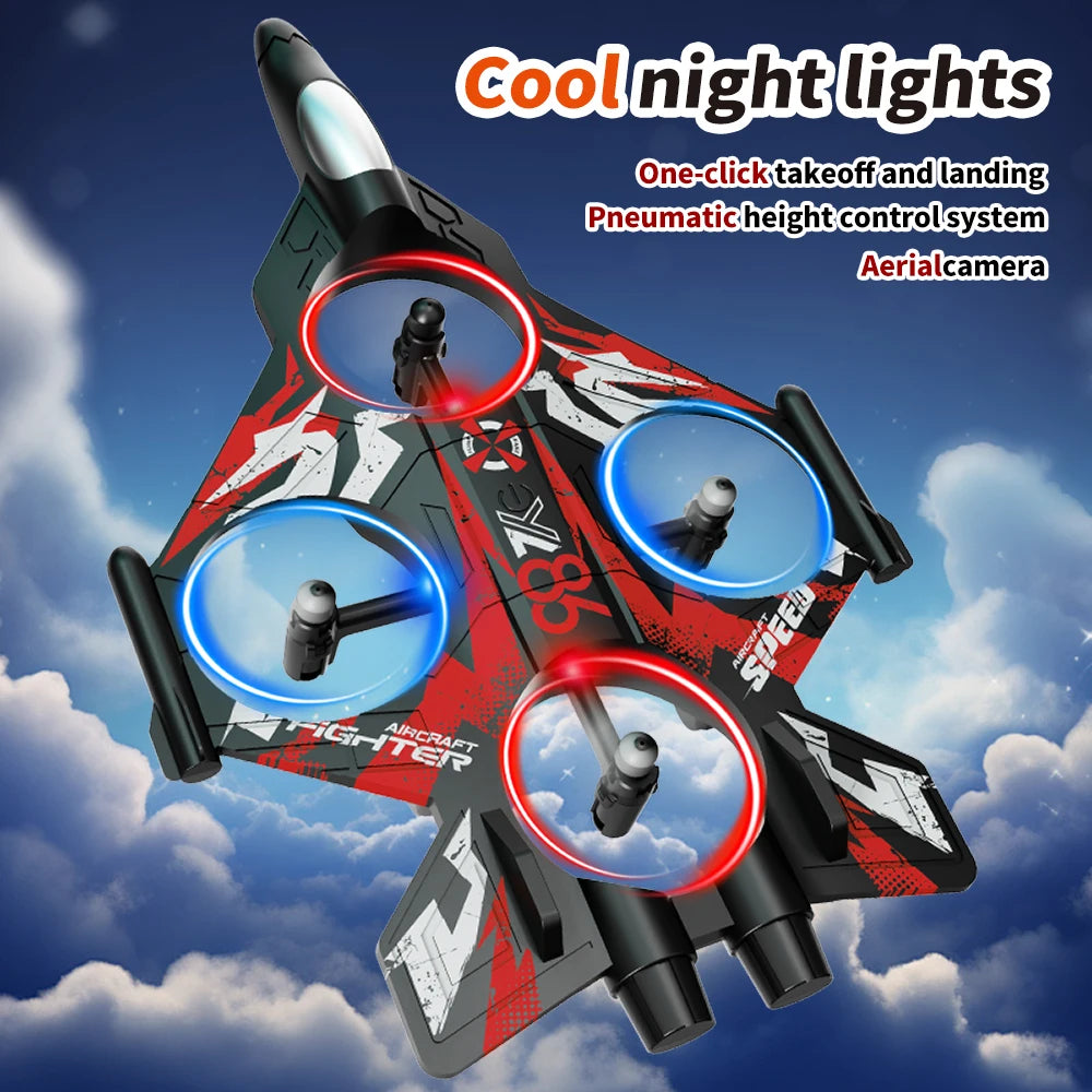 YL86 RC Plane with Camera Helicopter Three speed switching Aircraft Rolling at 360 ° Hover at Fixed Height RC Fighter Drone Toys