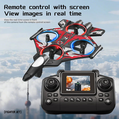 YL86 RC Plane with Camera Helicopter Three speed switching Aircraft Rolling at 360 ° Hover at Fixed Height RC Fighter Drone Toys