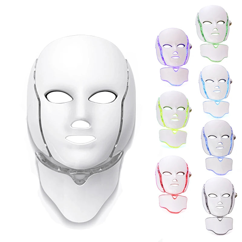 7 Colors LED Face Neck Mask  Whitening  Anti-Wrinkle LED Skin Care Anti Acne Removal Mask Face Mask Beauty SPA Wrinkle Remover
