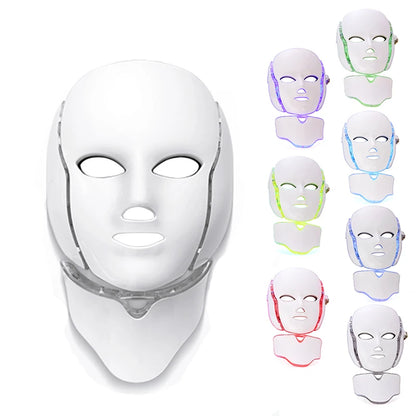 7 Colors LED Face Neck Mask  Whitening  Anti-Wrinkle LED Skin Care Anti Acne Removal Mask Face Mask Beauty SPA Wrinkle Remover