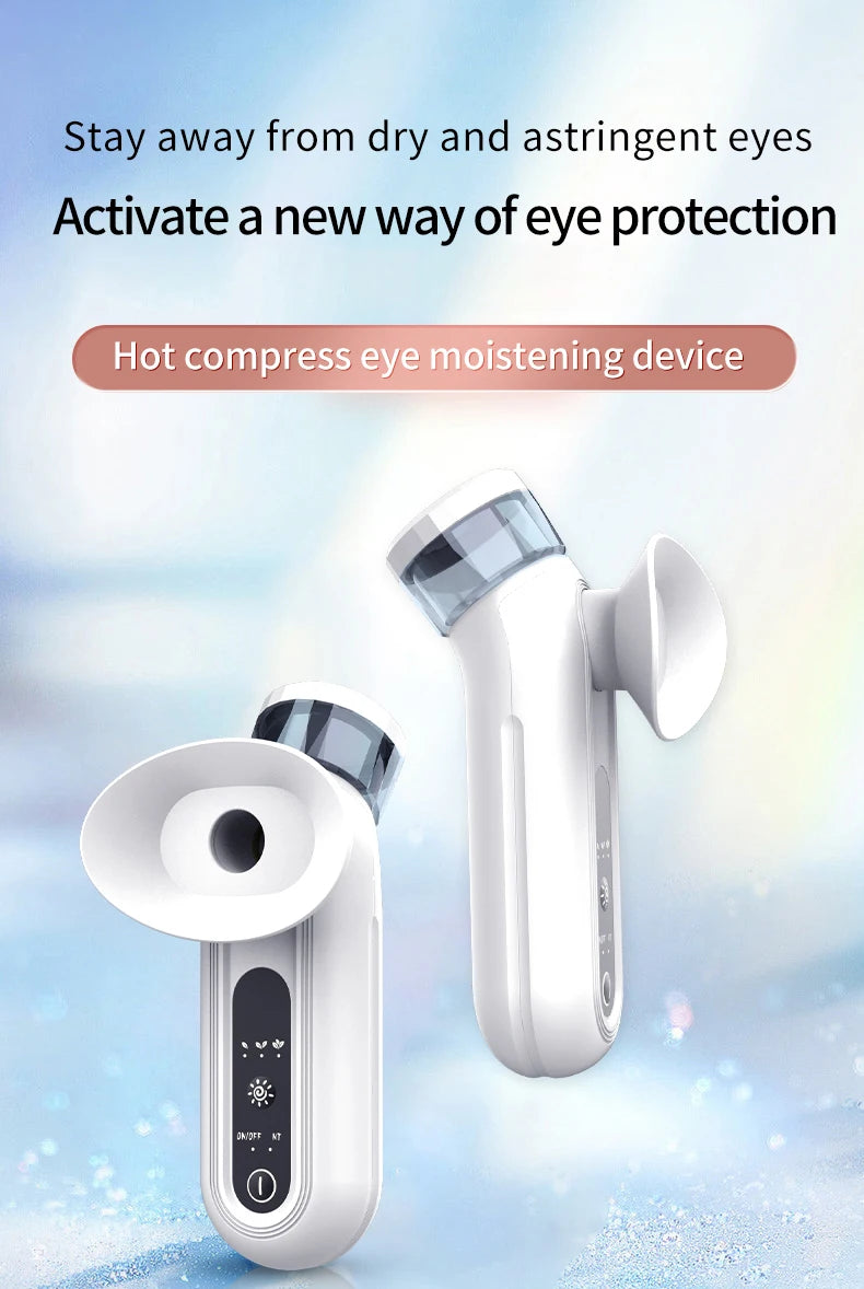 Electric Eye Massager with Nano Steam Hot Compress  and Moisturizing Spray Eye Massage Device for Eye Fatigue Relief and Care