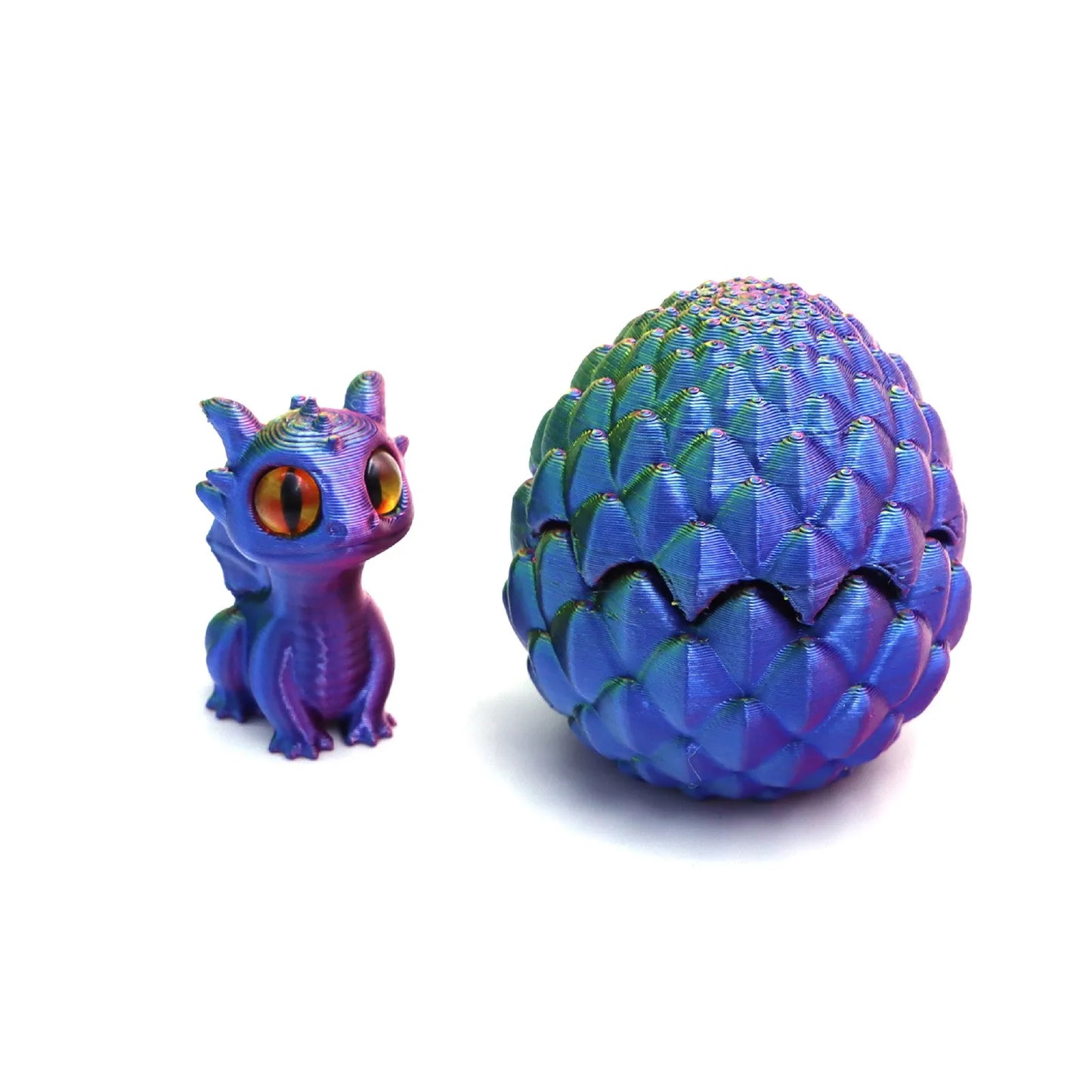 Cute Mini 3D Printing Dragon + Egg Toy Set Creative Simulation Dragon Egg Model Easter Home Decoration Ornaments Children Gifts