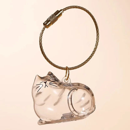 Dog Cat Hair Keychain Fur Container To Fill with Key Ring Accessories Capsule Pendant Storage Bag Pet Put in Keepsake Poodle