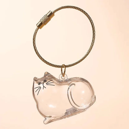 Dog Cat Hair Keychain Fur Container To Fill with Key Ring Accessories Capsule Pendant Storage Bag Pet Put in Keepsake Poodle