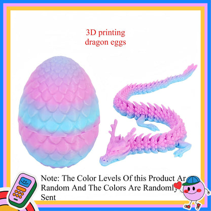 3D Printed Dragon Eggs, Containing Little Dragons, Easter 3D Movable Eggs, Stress-Relieving Toys, Surprise Printed Animal Toys