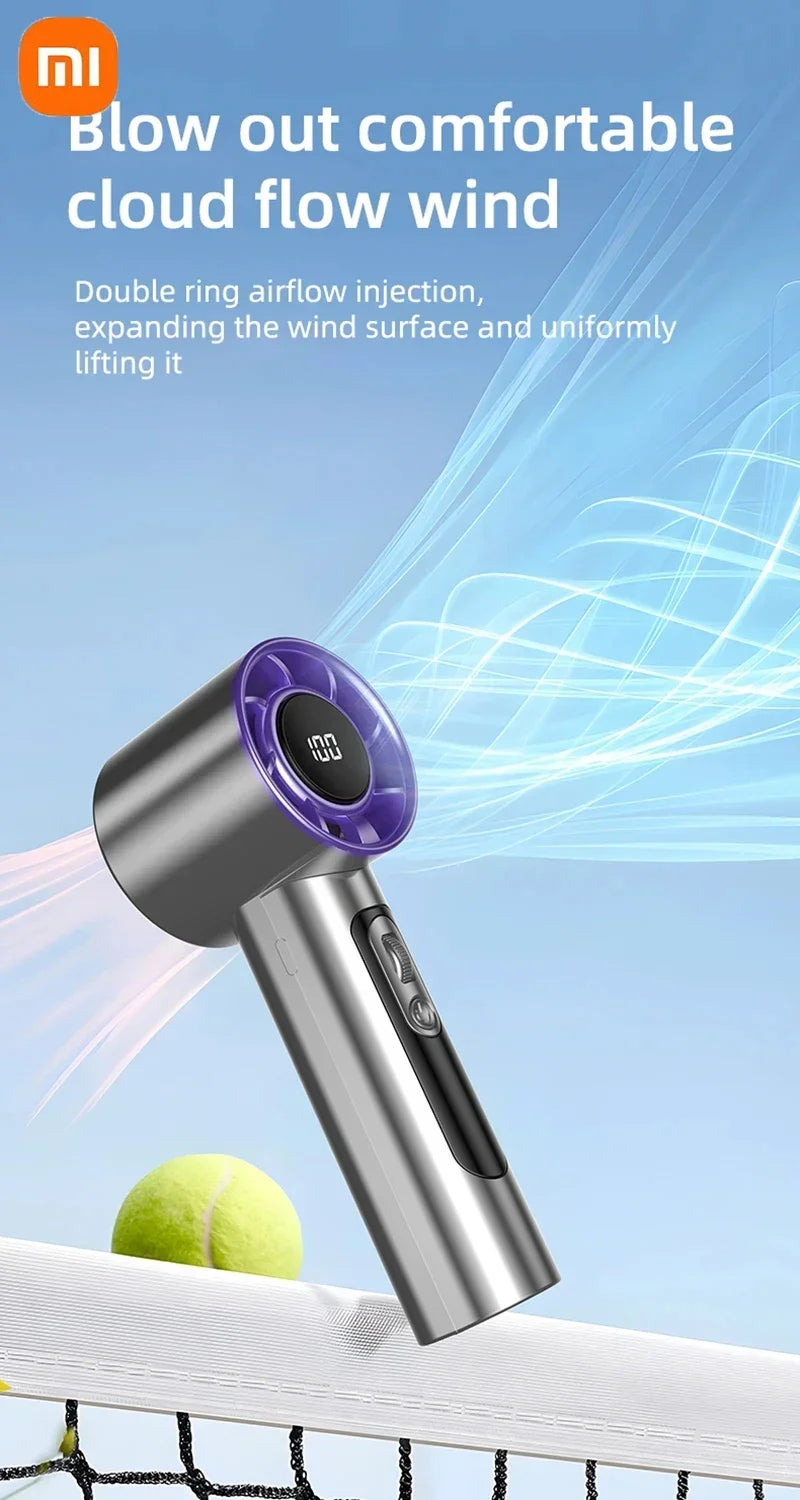 Xiaomi 2026 Handheld Turbo Fan R2 With Led Display And 100 Gears Wind Speed Usb Charging Small Wind Cannon High Speed