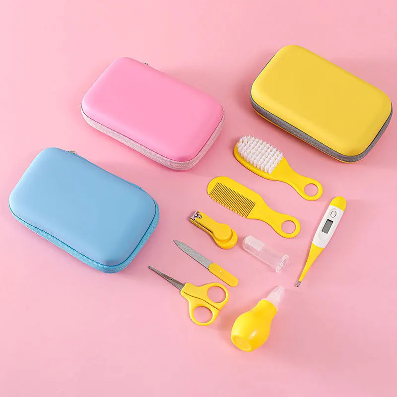 Mother and Baby Set Children's Nail Clippers Medicine Feeders 8-piece Set Comb Brush EVA Bag Care Set