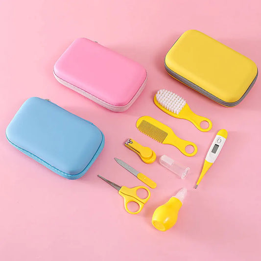 Mother and Baby Set Children's Nail Clippers Medicine Feeders 8-piece Set Comb Brush EVA Bag Care Set