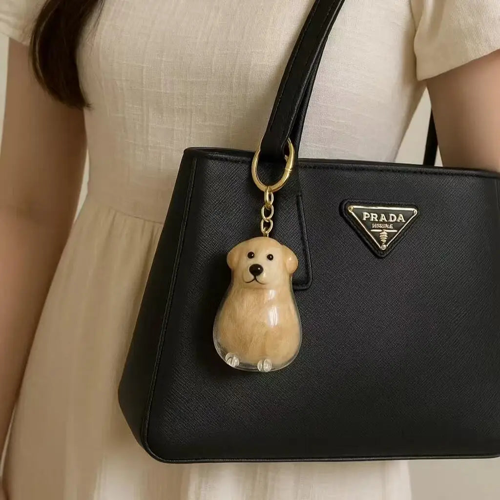 Dog Cat Hair Keychain Fur Container To Fill with Key Ring Accessories Capsule Pendant Storage Bag Pet Put in Keepsake Poodle