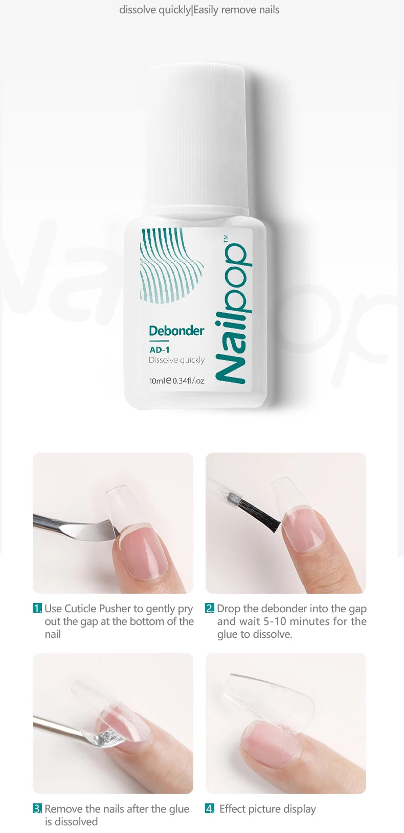 Nailpop 20g Soft Fake Nail Tips Gel Glue Polish Soak Off UV LED Nail Art Gel Short False Nail Extension Function Adhesive Gel