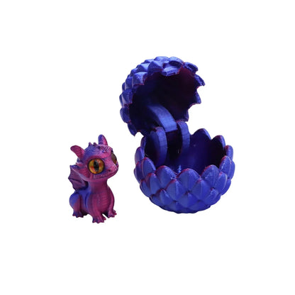 Cute Mini 3D Printing Dragon + Egg Toy Set Creative Simulation Dragon Egg Model Easter Home Decoration Ornaments Children Gifts