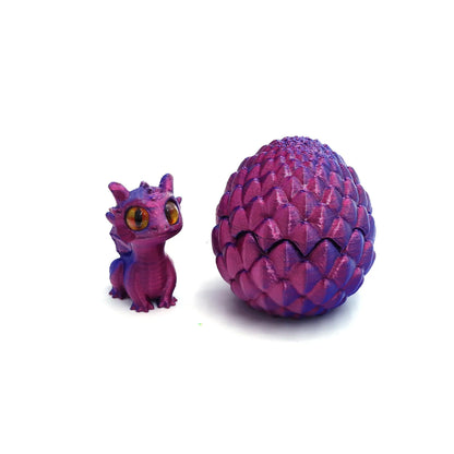 Cute Mini 3D Printing Dragon + Egg Toy Set Creative Simulation Dragon Egg Model Easter Home Decoration Ornaments Children Gifts