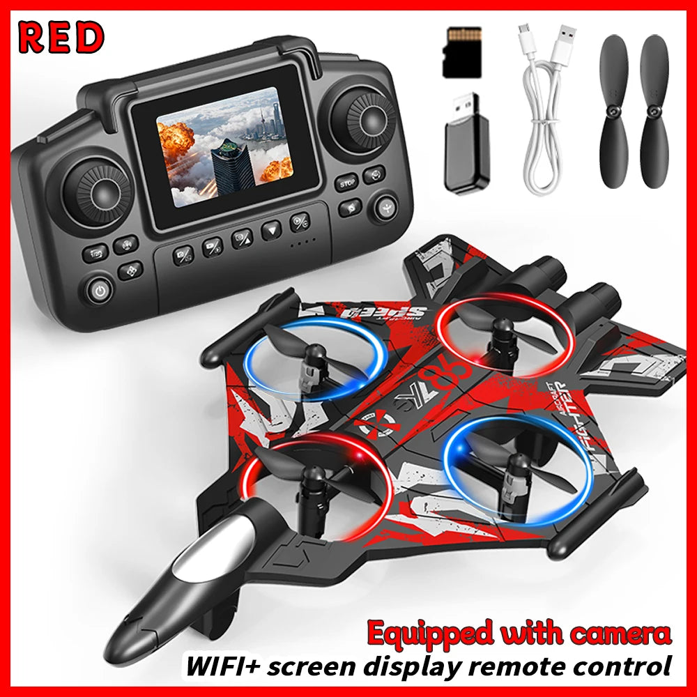 YL86 RC Plane with Camera Helicopter Three speed switching Aircraft Rolling at 360 ° Hover at Fixed Height RC Fighter Drone Toys