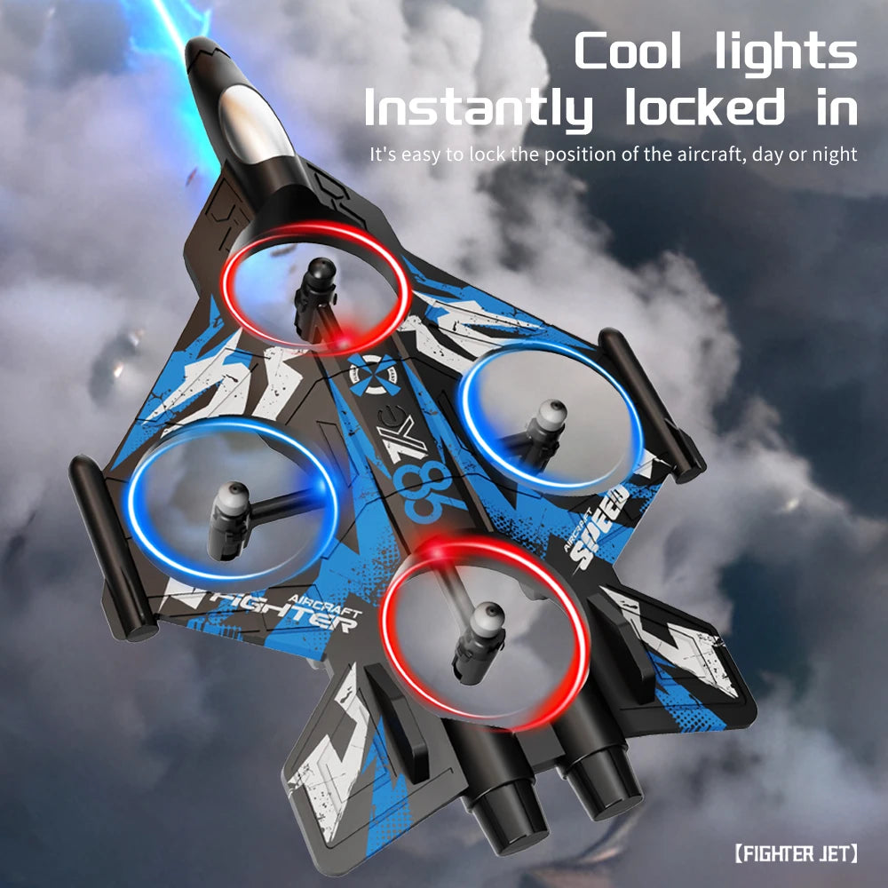 YL86 RC Plane with Camera Helicopter Three speed switching Aircraft Rolling at 360 ° Hover at Fixed Height RC Fighter Drone Toys