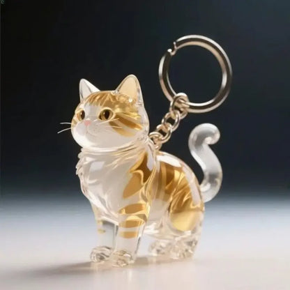 Cute Cat Hair Storage Keychain Bag Pendant Transparent Pet Fur Keepsake Capsule Souvenir Collection Gift Decoration Accessories