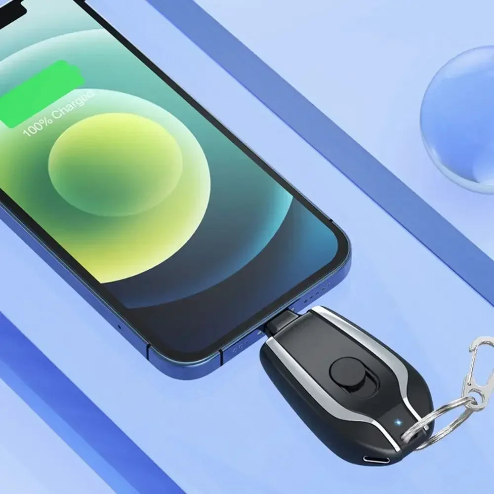 Mini Power Bank Key Ring 1500mAh Type-C Portable Keychain Charger External Spare Battery Pack for Iphone Xiaomi HUAWEI Powerbank