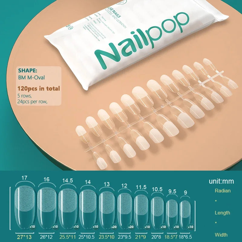 Nailpop 20g Soft Fake Nail Tips Gel Glue Polish Soak Off UV LED Nail Art Gel Short False Nail Extension Function Adhesive Gel