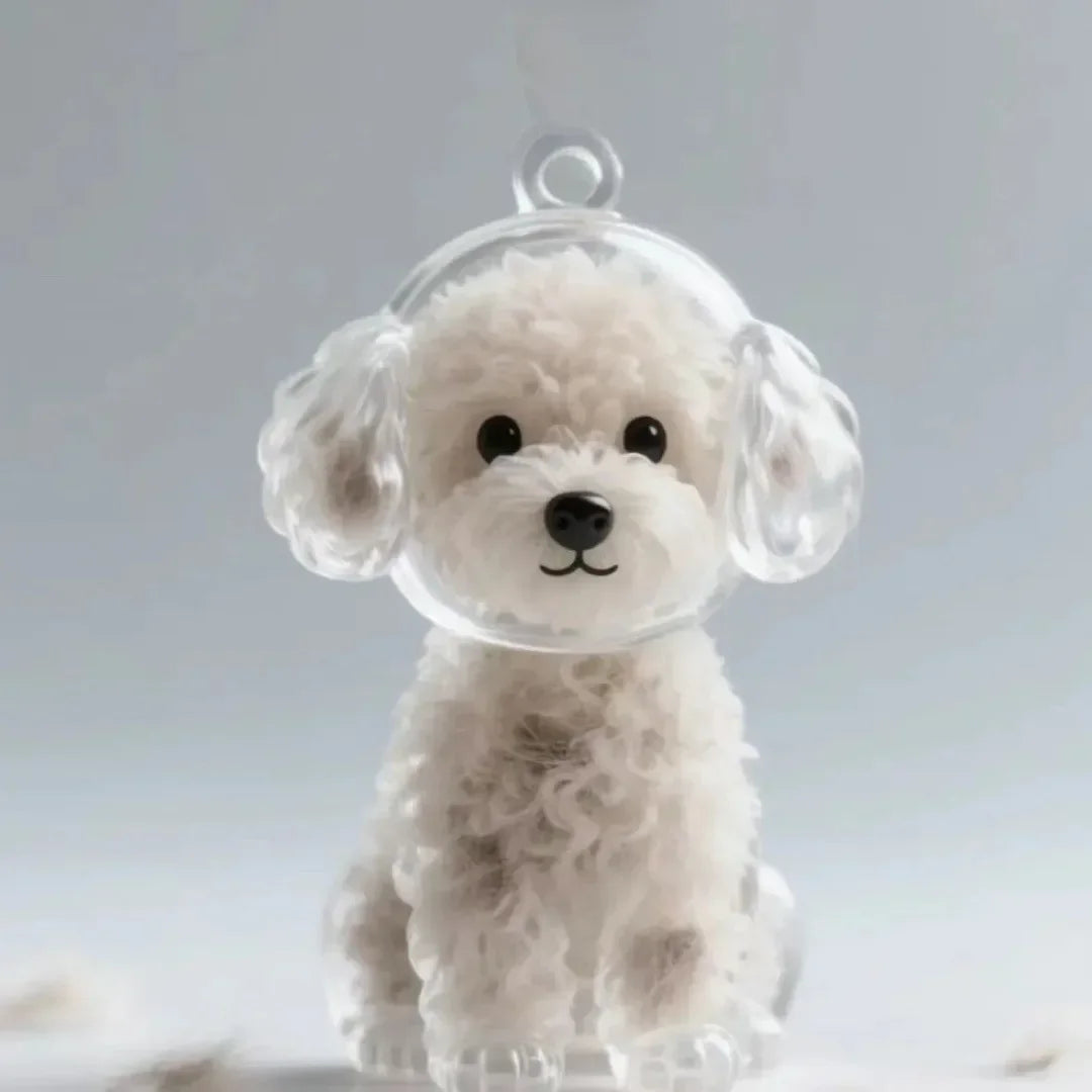 Dog Cat Hair Keychain Fur Container To Fill with Key Ring Accessories Capsule Pendant Storage Bag Pet Put in Keepsake Poodle
