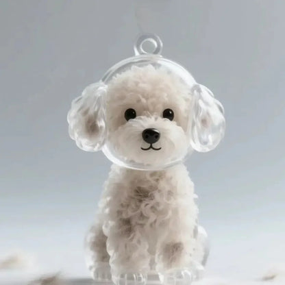 Dog Cat Hair Keychain Fur Container To Fill with Key Ring Accessories Capsule Pendant Storage Bag Pet Put in Keepsake Poodle