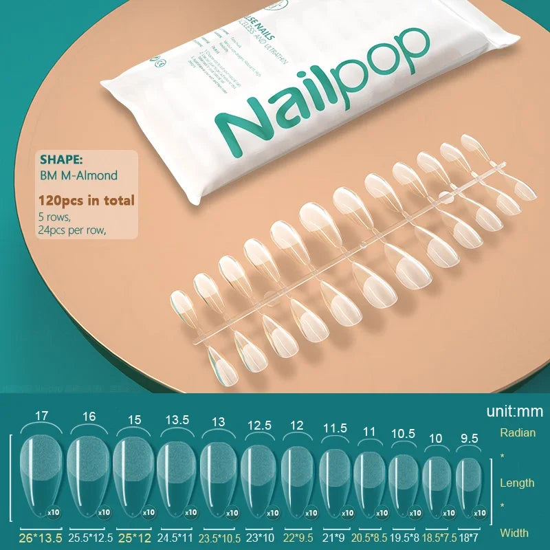 Nailpop 20g Soft Fake Nail Tips Gel Glue Polish Soak Off UV LED Nail Art Gel Short False Nail Extension Function Adhesive Gel