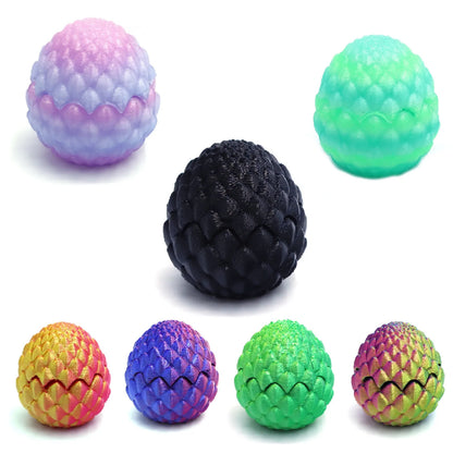 Cute Mini 3D Printing Dragon + Egg Toy Set Creative Simulation Dragon Egg Model Easter Home Decoration Ornaments Children Gifts