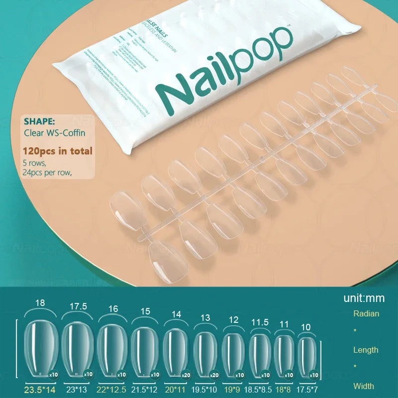 Nailpop 20g Soft Fake Nail Tips Gel Glue Polish Soak Off UV LED Nail Art Gel Short False Nail Extension Function Adhesive Gel