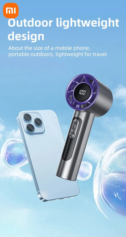 Xiaomi 2026 Handheld Turbo Fan R2 With Led Display And 100 Gears Wind Speed Usb Charging Small Wind Cannon High Speed