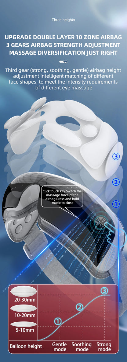 Electric Eye Massager 4D Music Hot Compress Air Bag Pressure Vibration Massage Eye Care Instrument Relief Fatigue Improve Sleep