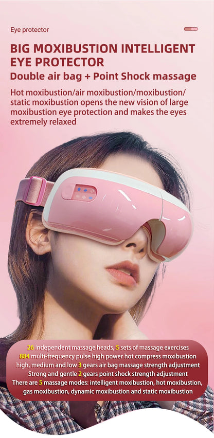 Electric Eye Massager 4D Music Hot Compress Air Bag Pressure Vibration Massage Eye Care Instrument Relief Fatigue Improve Sleep