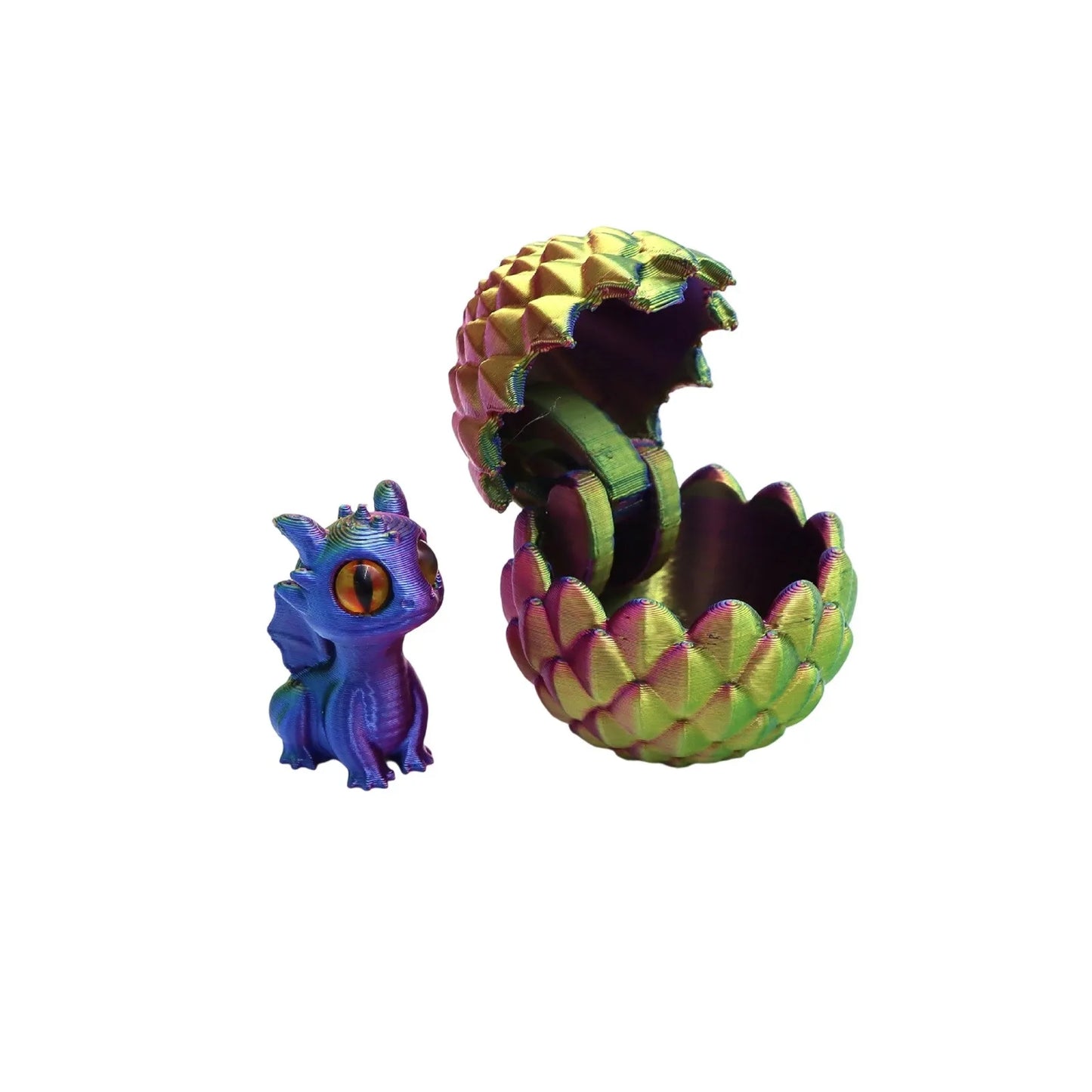 Cute Mini 3D Printing Dragon + Egg Toy Set Creative Simulation Dragon Egg Model Easter Home Decoration Ornaments Children Gifts