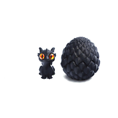 Cute Mini 3D Printing Dragon + Egg Toy Set Creative Simulation Dragon Egg Model Easter Home Decoration Ornaments Children Gifts