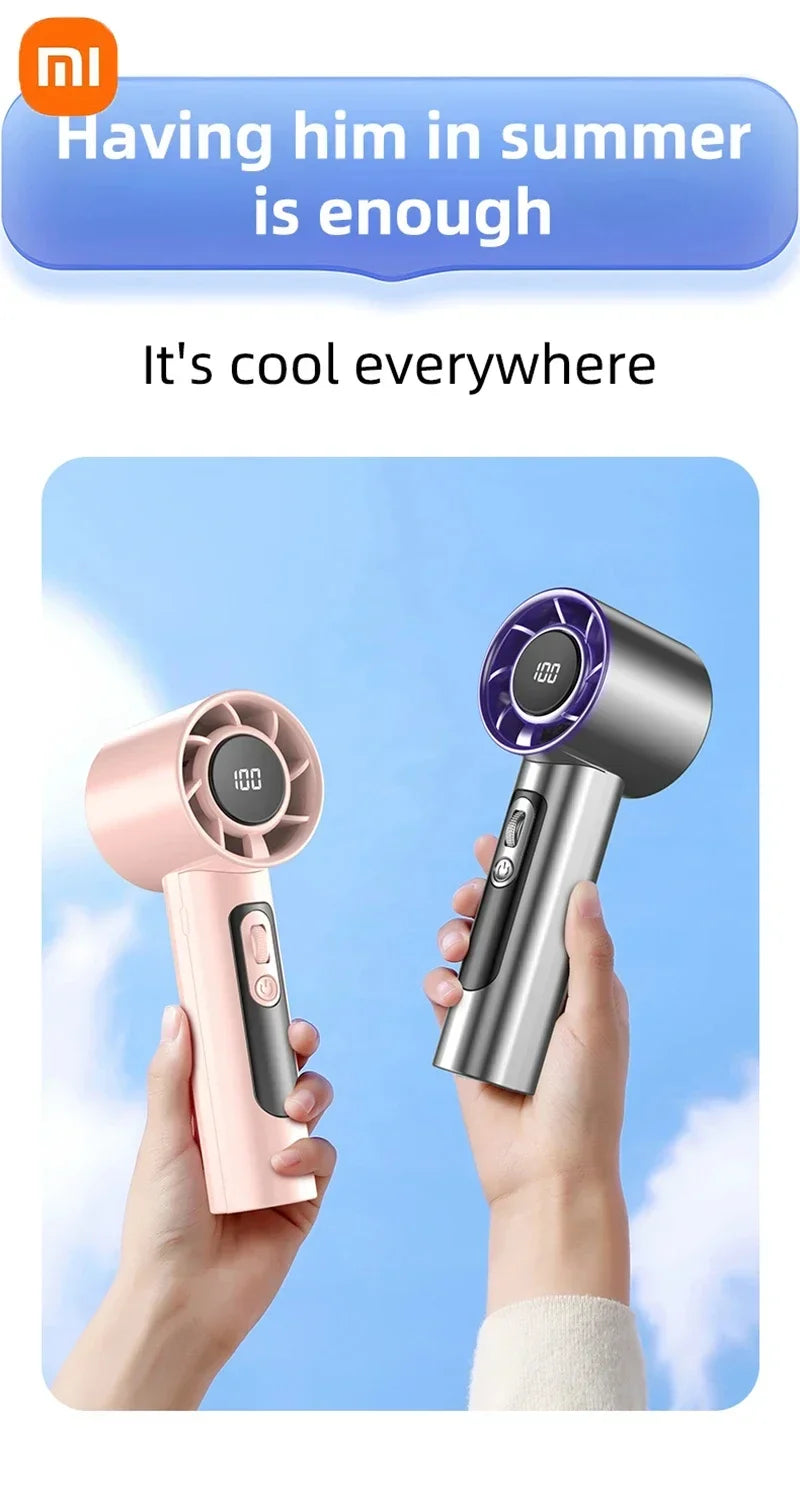 Xiaomi 2026 Handheld Turbo Fan R2 With Led Display And 100 Gears Wind Speed Usb Charging Small Wind Cannon High Speed