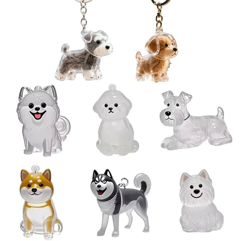 Dog Cat Hair Keychain Fur Container To Fill with Key Ring Accessories Capsule Pendant Storage Bag Pet Put in Keepsake Poodle