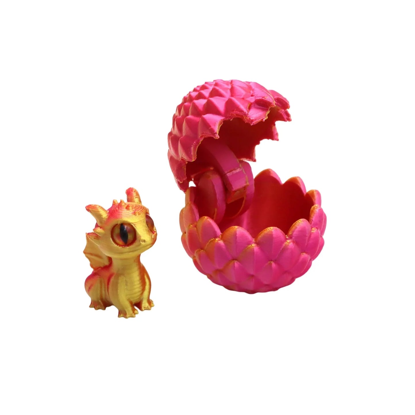 Cute Mini 3D Printing Dragon + Egg Toy Set Creative Simulation Dragon Egg Model Easter Home Decoration Ornaments Children Gifts