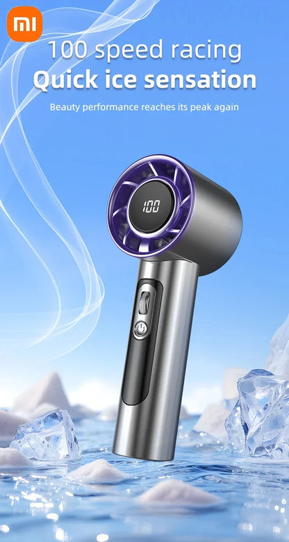 Xiaomi 2026 Handheld Turbo Fan R2 With Led Display And 100 Gears Wind Speed Usb Charging Small Wind Cannon High Speed