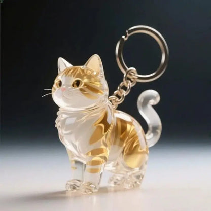 Cute Cat Hair Storage Keychain Bag Pendant Transparent Pet Fur Keepsake Capsule Souvenir Collection Gift Decoration Accessories