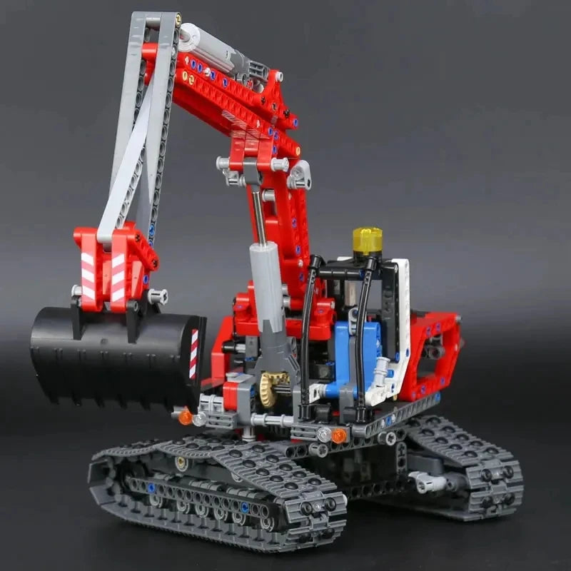 720 Piece Bricks Motorized Excavator Tracked Dumper Technical Model Building Blocks Boy Birthday Gifts Kids Toys For Children