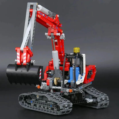 720 Piece Bricks Motorized Excavator Tracked Dumper Technical Model Building Blocks Boy Birthday Gifts Kids Toys For Children