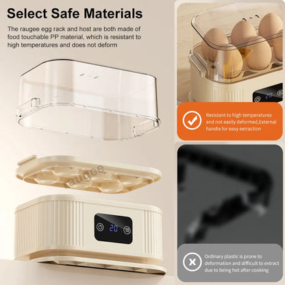 Electric Egg Cooker Mini Automatic Egg Boiler Multifunctional Breakfast Cooking Steamer Kitchen Eggs Poacher Machine With Timer