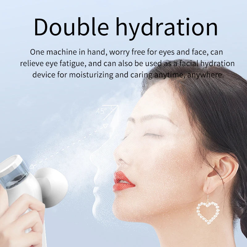 Electric Eye Massager with Nano Steam Hot Compress  and Moisturizing Spray Eye Massage Device for Eye Fatigue Relief and Care
