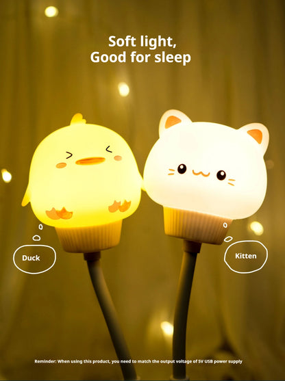 USB Night Light LED Cute Cartoon Night Lamp Bear Chick Kitten Remote Control for Baby Kid Bedroom Decoration Bedside Lamp