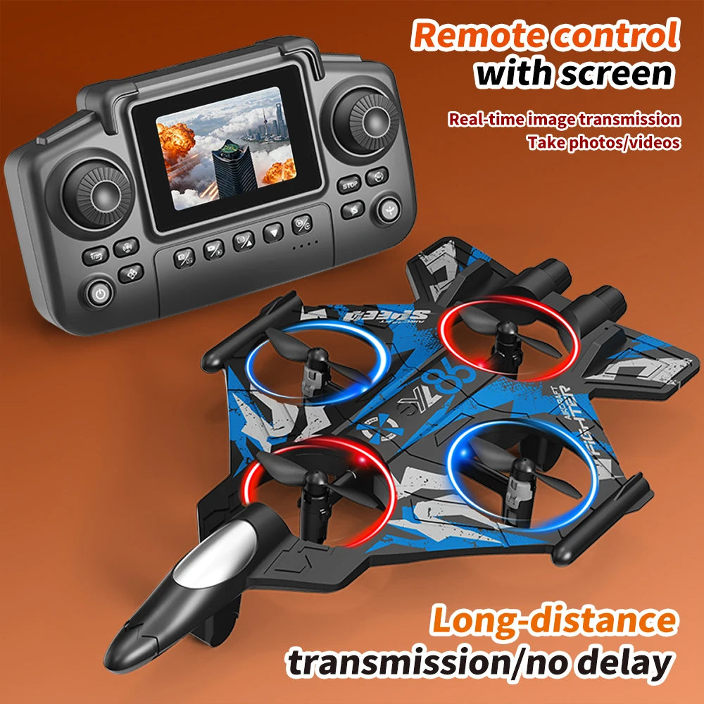 YL86 RC Plane with Camera Helicopter Three speed switching Aircraft Rolling at 360 ° Hover at Fixed Height RC Fighter Drone Toys