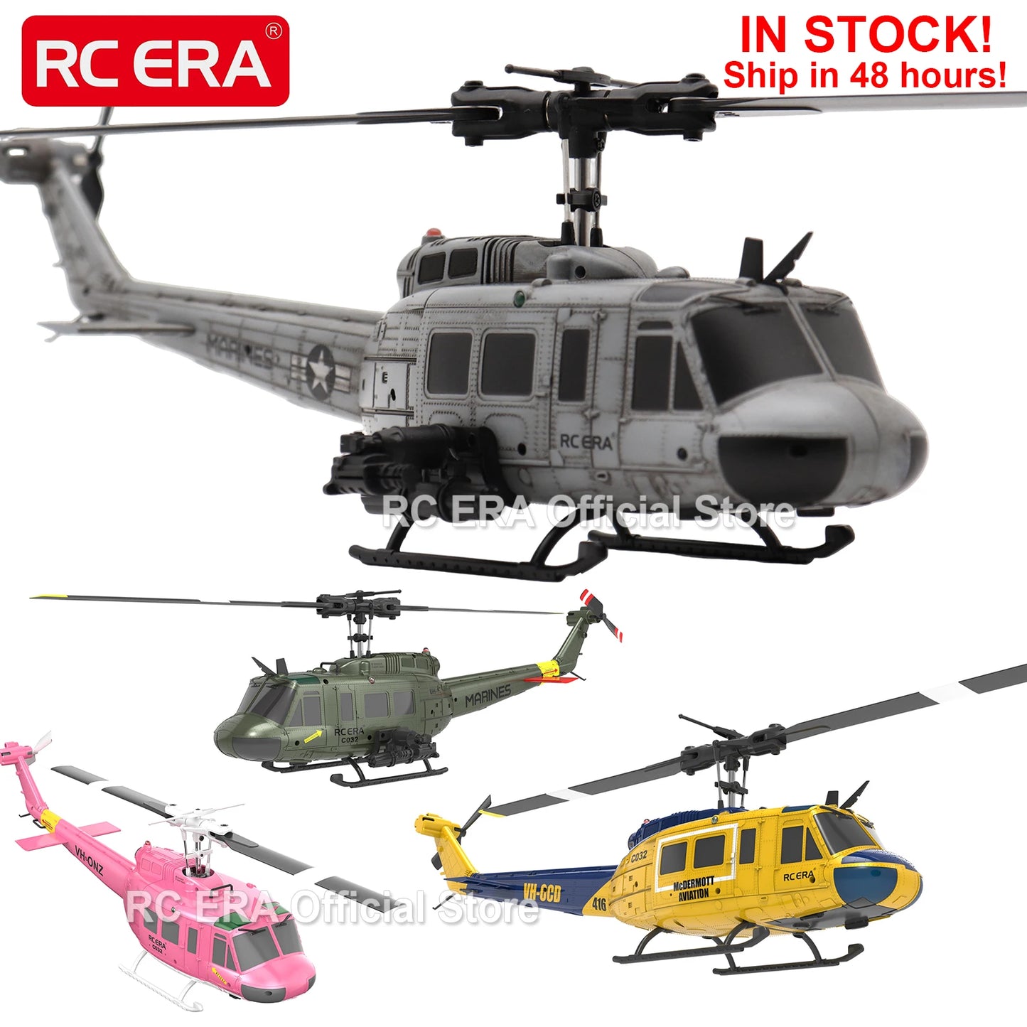 RC ERA C138 BELL 206 Jet Ranger 6-axis Gyro Stabilized Altitude Hold 4ch RC Helicopter Aircraft Hobby for Adults -RTF