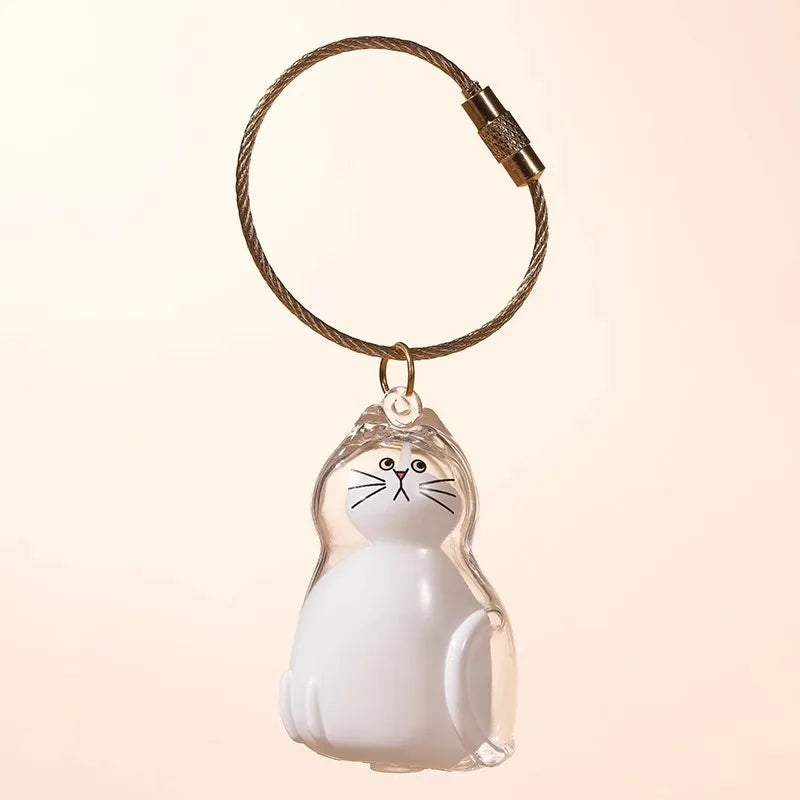 Dog Cat Hair Keychain Fur Container To Fill with Key Ring Accessories Capsule Pendant Storage Bag Pet Put in Keepsake Poodle